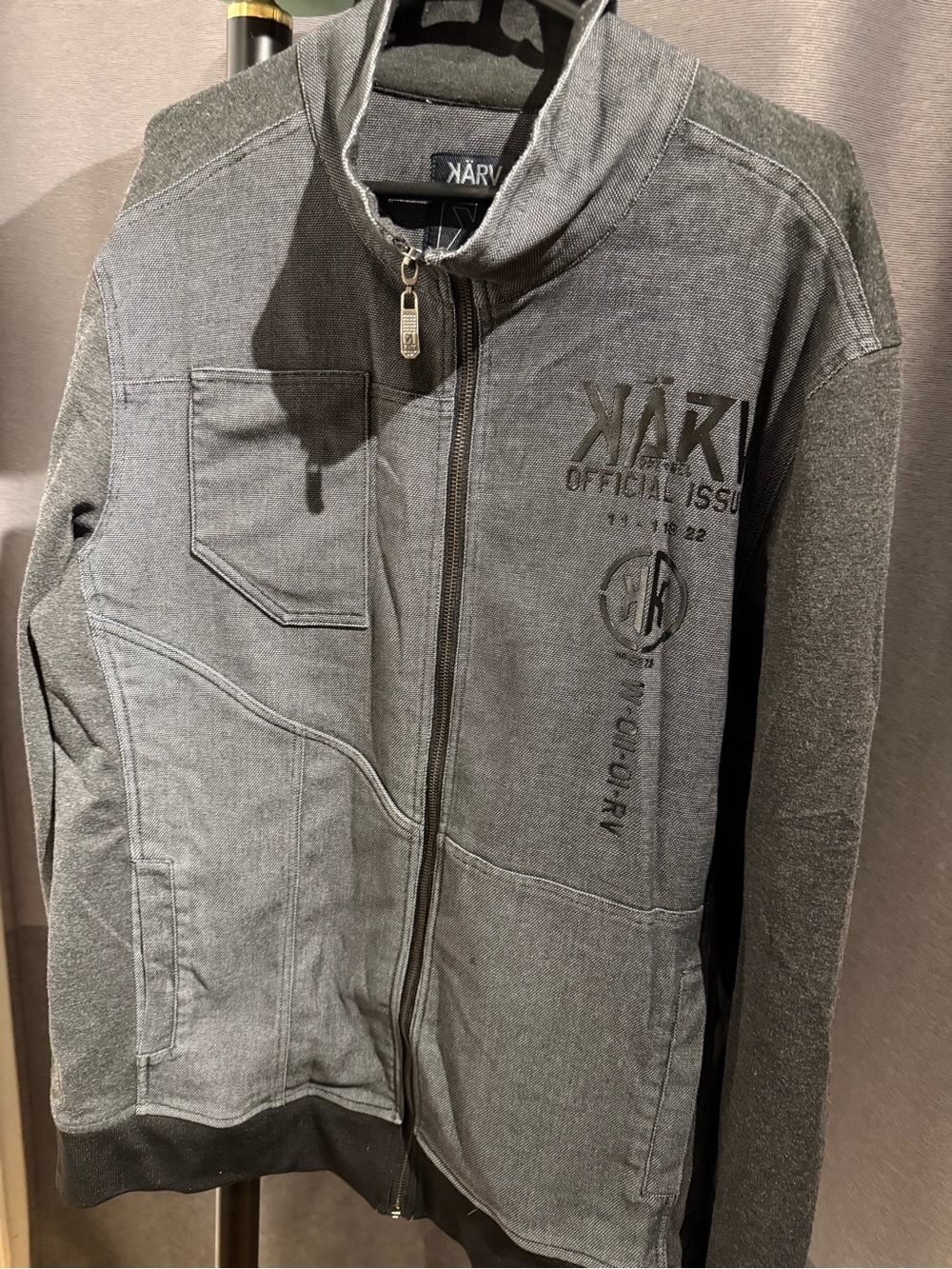NARVI Men's Charcoal Lightweight Zip Shirt Jacket